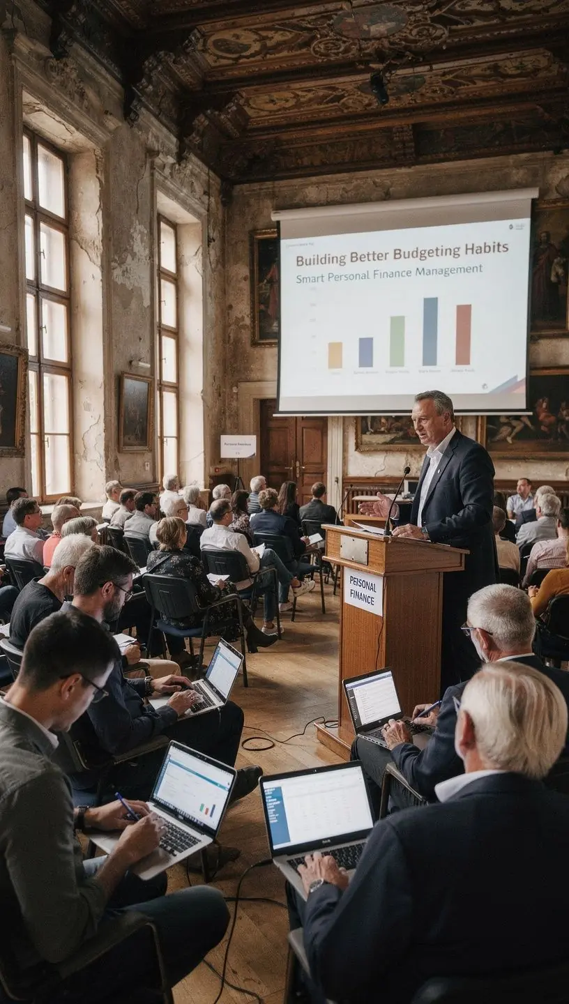 Költségvetési terv készítése egy asztalon, pénzügyi nyomtatványokkal